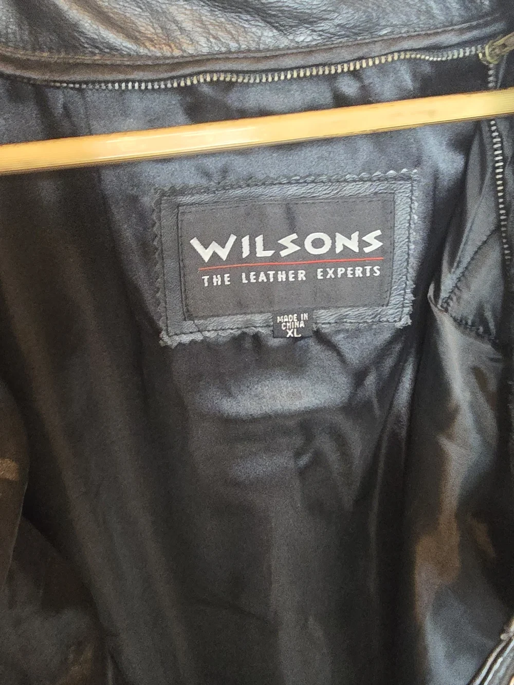 Wilsons Men’s Black Belted Zip Jacket Biker Lined Mid-Length Regular XL
